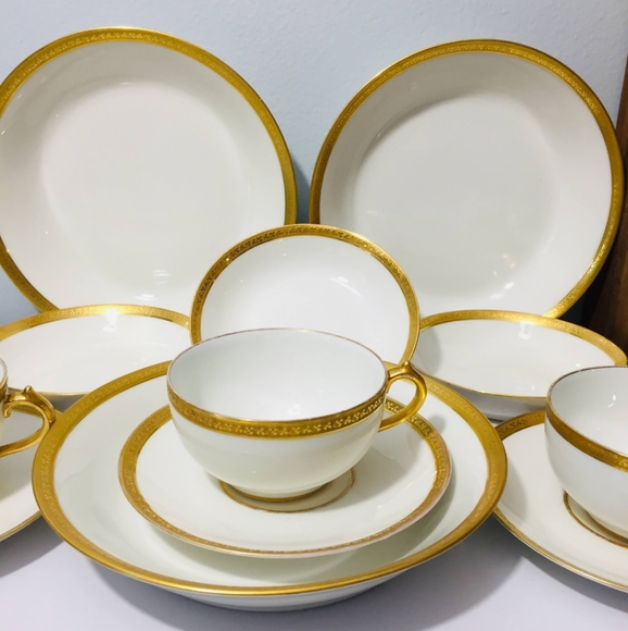 Limoges Other - Limoges, very rare find set 12 items of pure art a